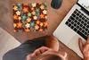 MuchoWow® Mauspad Mousepad Retro - Muster - Blumen - 1970er Produktbild-Vorschau 4