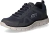 A single navy blue Skechers sneaker is shown from a side-angle on a white background. Voir les images du produit