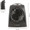 A product shot of a black TROTEC fan heater with dimensions indicated. Podgląd zdjęcia produktu