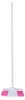 A broom with a white handle and pink and white bristles, isolated on a white background. Anteprima dell’immagine prodotto