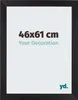 A product image showing a picture frame with text overlay indicating size and a tagline. Produktbild-Vorschau