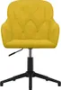 A yellow velvet swivel chair with a black base. Náhled obrázku produktu
