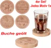 Untersetzer Glasuntersetzer Holz Buche Natur Geölt 4er Set Produktbild-Vorschau 1