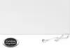 A white infrared heating panel with a power cord and a logo. Anteprima dell’immagine prodotto