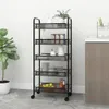 vidaXL Kuchyňský vozík 5 polic černý 46x26x105 cm Železo Náhled obrázku produktu 2