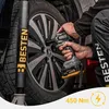 A person is using a cordless impact wrench to remove a car wheel. Produktbild-Vorschau
