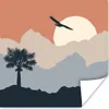 MuchoWow® Poster Pastell - Sonne - Palme 100x100 cm - Produktbild-Vorschau 1
