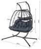 ALEOS. Doppel TWIN Rattan Geflecht Korb Hängesessel m Produktbild-Vorschau 5