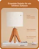 EDISHINE Nachttischlampe mit Schirm, Tischlampe Holz, Produktbild-Vorschau 4