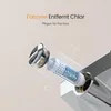 A diagram showing a shower filter cartridge being inserted into a shower head. Produktbild-Vorschau