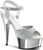 DELIGHT-609G Damen Sandale von Pleaser, Silber Mehrfarbig , Produktbild-Vorschau 1