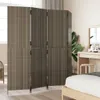 CLORIS Paravent 4-tlg. Grau Poly Rattan, 14,6 kg Produktbild-Vorschau 3