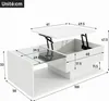 MODFU Table Basse Moderne avec Plateau Verre et Rangement - Voir les images du produit 4