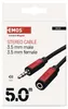 JACK kabel 3,5mm stereo, vidlice - 3,5mm zásuvka 5m Náhled obrázku produktu