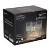A black cardboard box for a set of wine glasses, with images of the glasses and text describing the product. Podgląd zdjęcia produktu