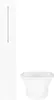 A white mobile air conditioner unit and a white planter are shown against a white background. Voir les images du produit