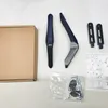 A flat lay of TV stand feet and accessories on a white and light gray background. Náhled obrázku produktu