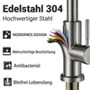AICA Hochdruck Edelstahl Mischbatterie Ausziehbar Produktbild-Vorschau 5