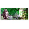 Leinwandbild Buddha-Gesicht im Wald 120x40 Feeby Grün bild Produktbild-Vorschau 2