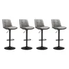 Four grey bar stools are arranged in a row on a white background. Produktbild-Vorschau