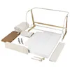 A collection of disassembled parts for a baby crib/bed, including a frame, mattress, bedding, and side rails, laid out on a white background. Produktbild-Vorschau
