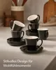 Zestaw 6 czarnych filiżanek do espresso Cosumy z spodkami – Podgląd zdjęcia produktu 2