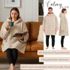 CalmyLIFE Hoodie Decke mit Ärmeln - Plüsch Sherpa Produktbild-Vorschau 3