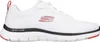 A side view of a white Skechers sneaker with red and black accents. Produktbild-Vorschau