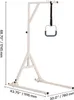 A white medical lift with a gray and black handle, shown with dimensions indicated by text overlays. Anteprima dell’immagine prodotto