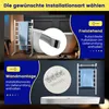 Collage showing two installation options for a towel warmer: freestanding and wall-mounted, with accompanying text and graphics. Produktbild-Vorschau
