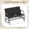 Schaukelbank für 2 Personen mit Teakholz-Armlehnen, Schwarz Produktbild-Vorschau 2