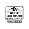 A certification mark for TÜV CERT, indicating compliance with EN ISO 9001:2008. Produktbild-Vorschau