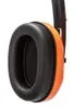 A close-up shot of orange and black ear defenders against a white background. Produktbild-Vorschau