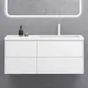 doporro Meuble sous Vasque Blanc Mat et Lavabo de Salle de Voir les images du produit 1