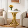 Bijzettafel, 50 cm. Moderne salontafel met marmerlook en Productafbeelding-voorbeeld 4