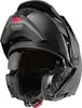 A black motorcycle helmet with the chin bar lifted. Náhled obrázku produktu