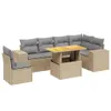vidaXL 7-tlg. Garten-Sofagarnitur mit Kissen Beige Poly Produktbild-Vorschau 1