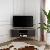 Meuble TV Decorotika Lesson | Noyer et noir Voir les images du produit 1