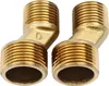 Two brass elbow pipe fittings with male threads. Podgląd zdjęcia produktu