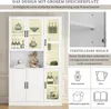 okwish Vitrine 120 x 40 x 200cm mit LED-Licht und Türen für Produktbild-Vorschau 4