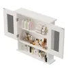 Wäscheschrank Hängend Weiss 2 Türen Glas Wand Loft Regale Produktbild-Vorschau 3
