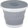 A collapsible gray and white bucket with a lid, shown from a slightly elevated front view against a white background. Náhľad obrázku produktu