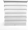 A white and gray striped roller blind against a white background. Produktbild-Vorschau