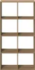 A tall, narrow, empty bookshelf with eight compartments. Náhled obrázku produktu