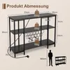 A diagram showing the dimensions and weight capacity of a bar cabinet, with a silhouette of a person for scale. Náhľad obrázku produktu