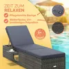 CASARIA Sonnenliege Polyrattan mit Klapptisch Produktbild-Vorschau 2