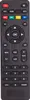 A close-up view of a black remote control with various buttons. Produktbild-Vorschau