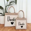 Geschenktasche Danke groß,  Jutetasche mit Herz M (30x30x19 Produktbild-Vorschau 4