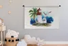 MuchoWow® Wandteppich Wandbehang Leuchtturm - Palme - Vogel Produktbild-Vorschau 3