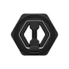 A black hexagonal magnetic ring stand for a phone, shown from the top view against a white background. Produktbild-Vorschau